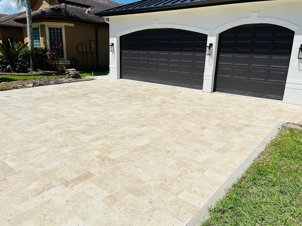 Completed South Florida paver installation for driveway patio or pool deck